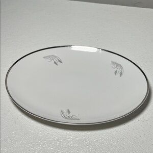 Vtg Fukagawa Arita Hand Painted “Silver Wheat” Platter Platinum Trim Made Japan